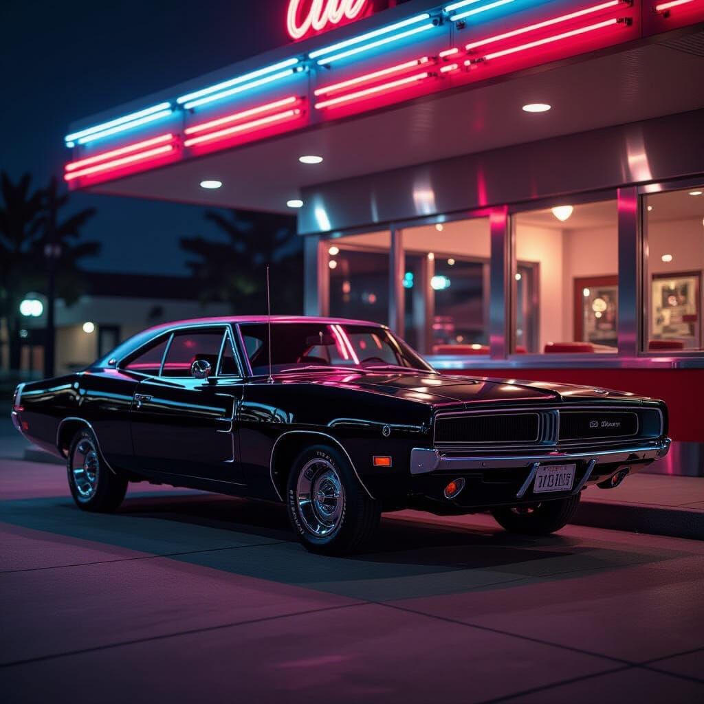 1969 Dodge Charger at Retro Diner