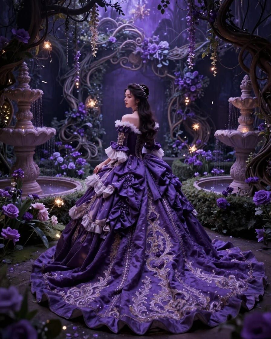 Enchanted Garden Ballgown in Baroque Style