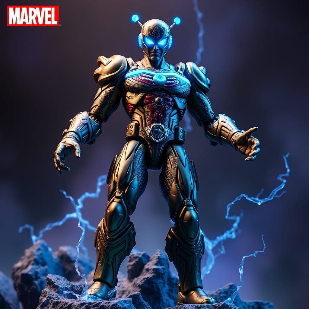 Molecule Man Retro Action Figure in Comic Art Style