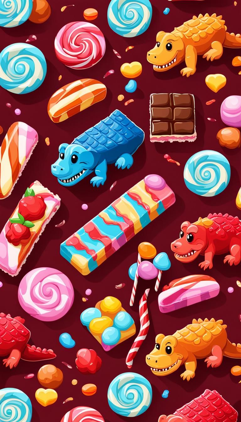 Candy Alligator and Roses with Brownie Elements