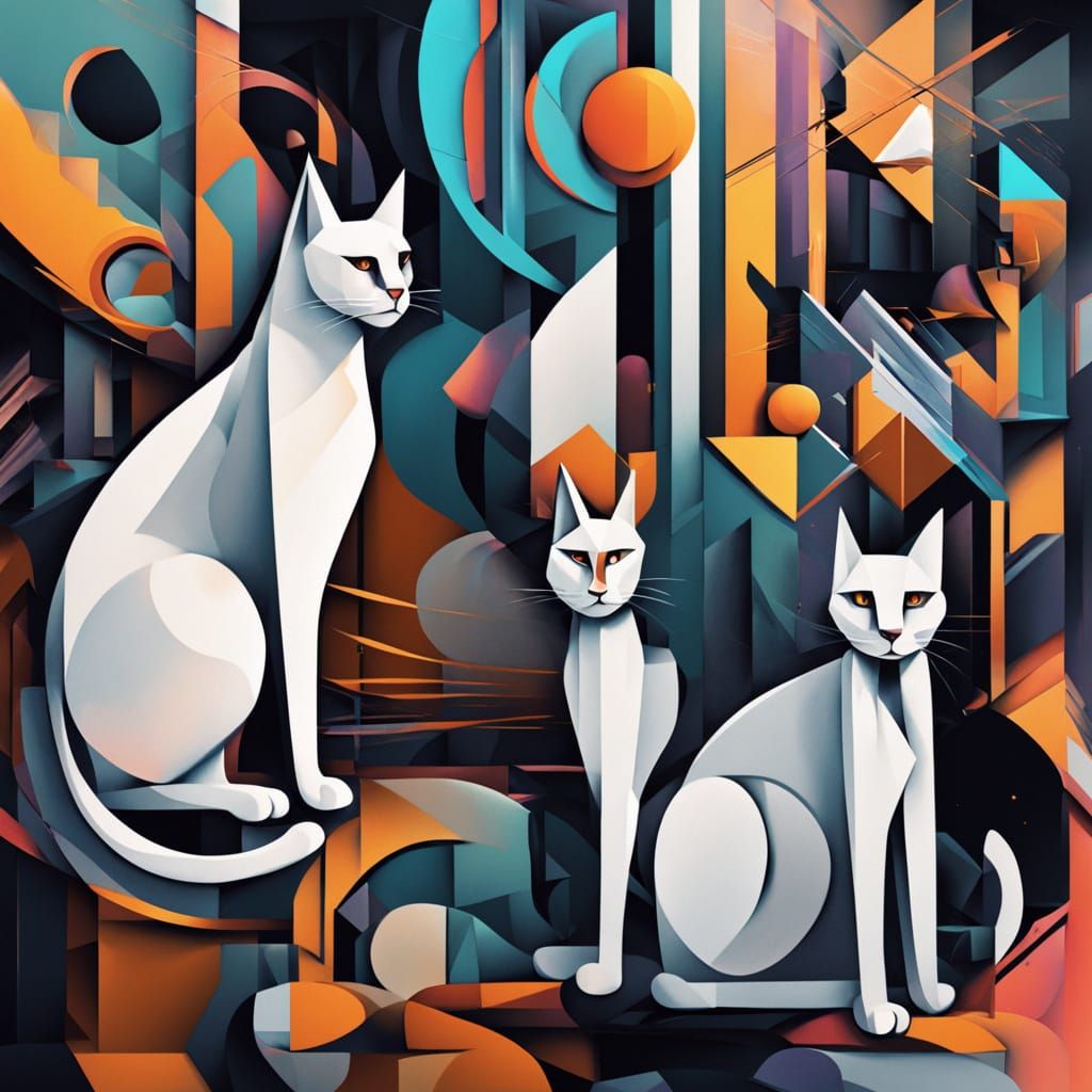 abstract cats