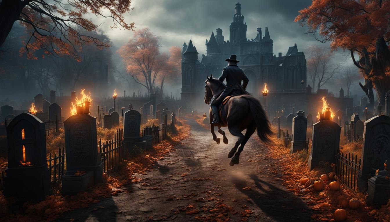 Boy Runs from Headless Horseman: Matte Painting