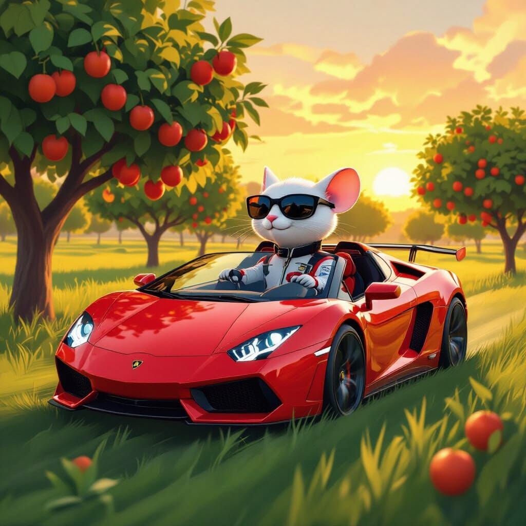 Stuart Little Drives Lamborghini, Loish Style