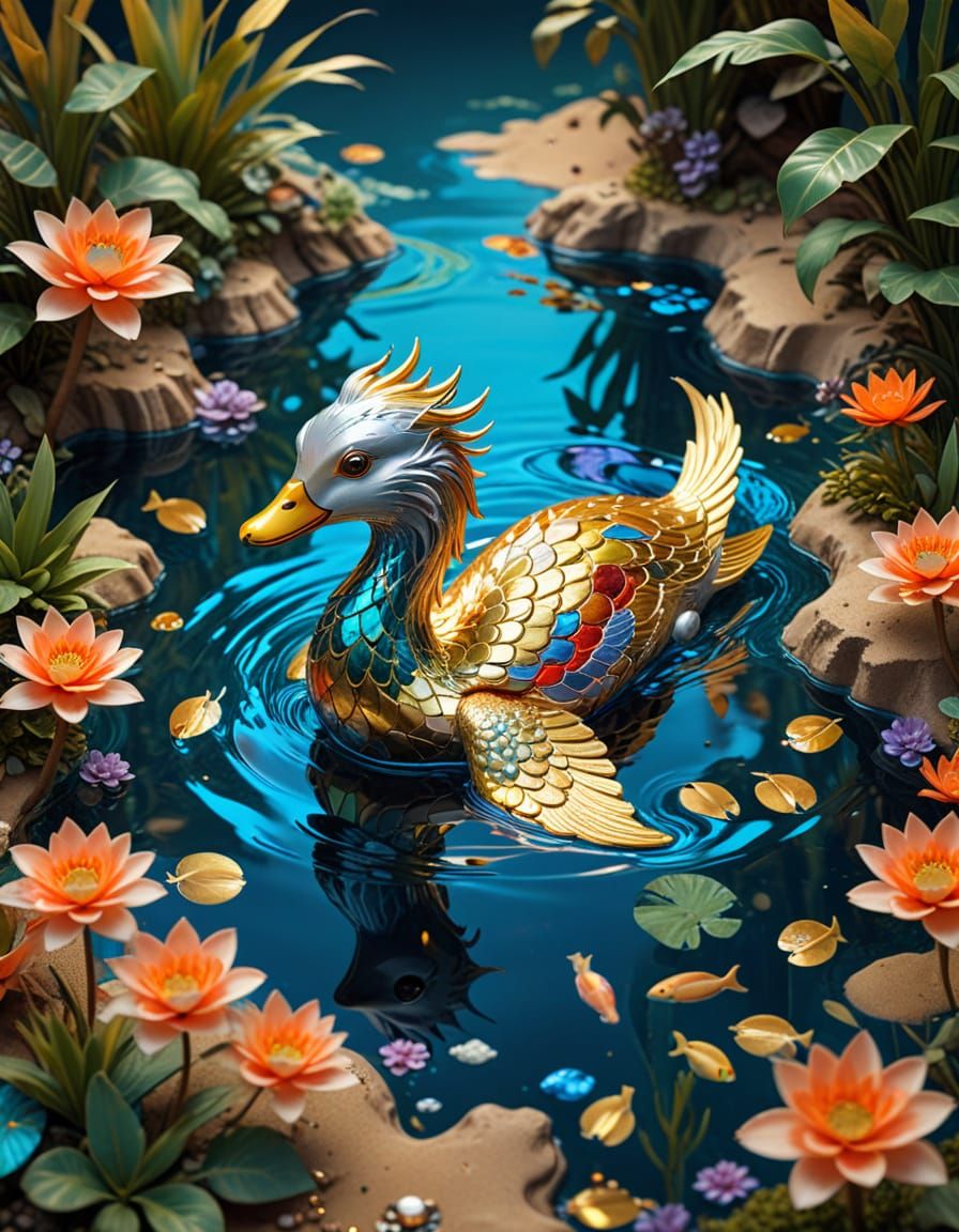 Lost City Underwater Metropolis in Silk Tapestry Style