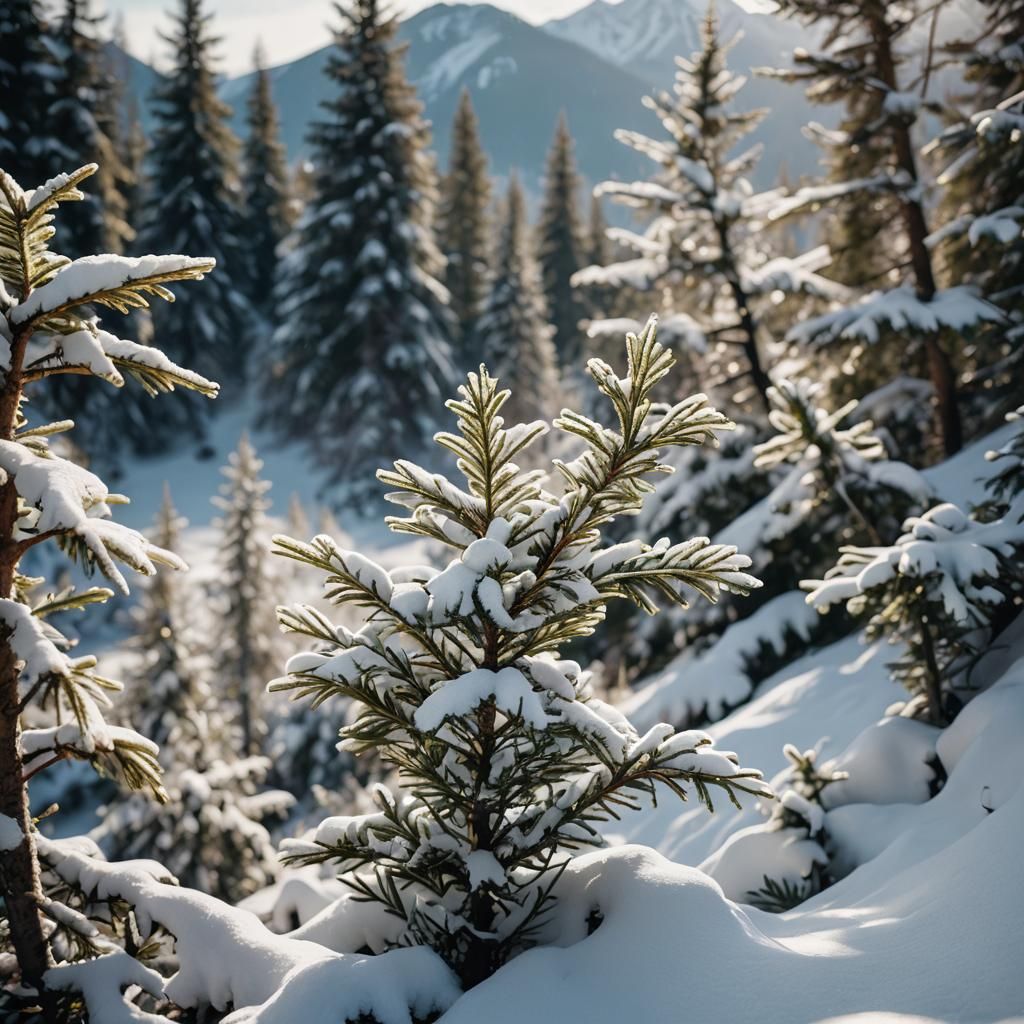 Cinematic Snow Forest Photography in High Detail