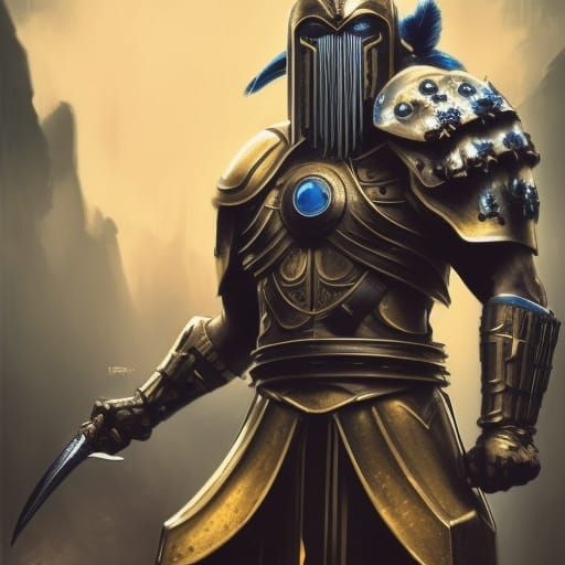 Dark Fantasy Warrior in Intricate Armor