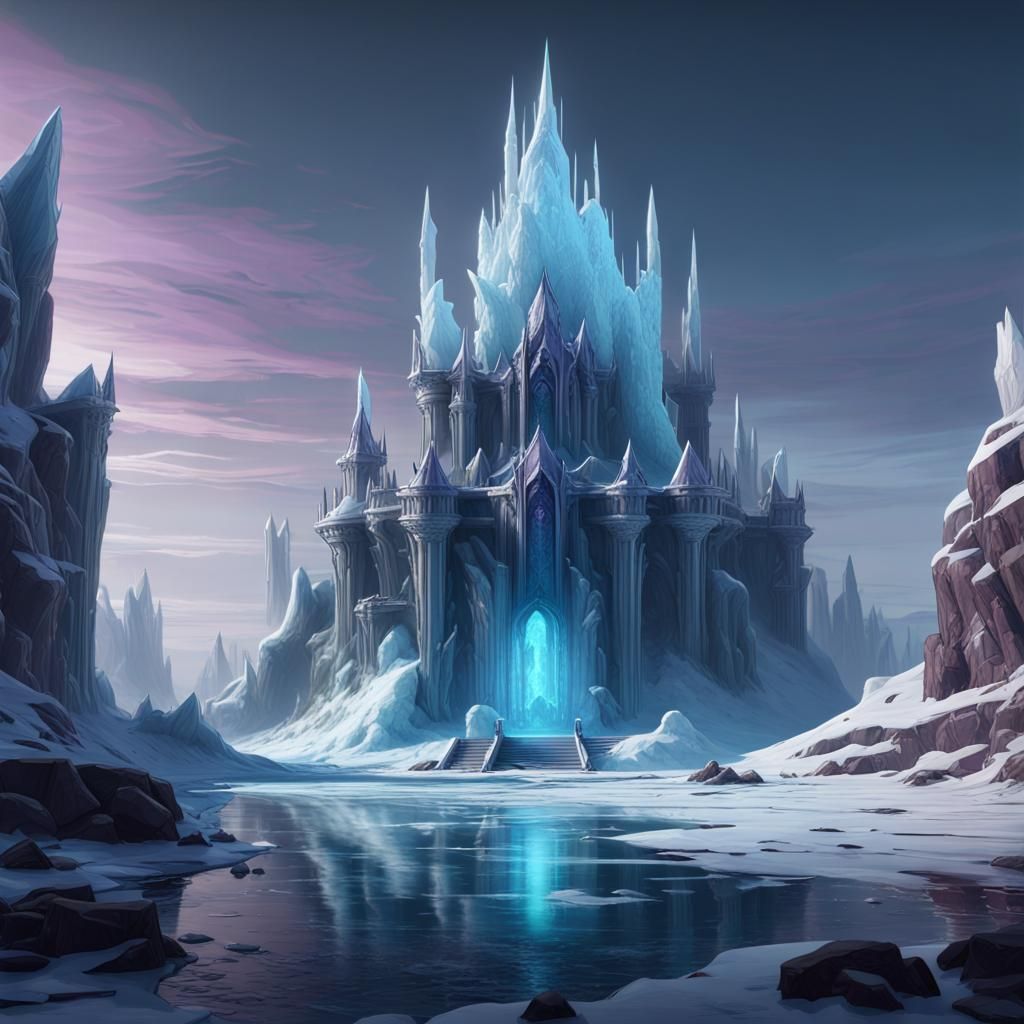 Frozen Crystal Ice Palace on Desolate Island