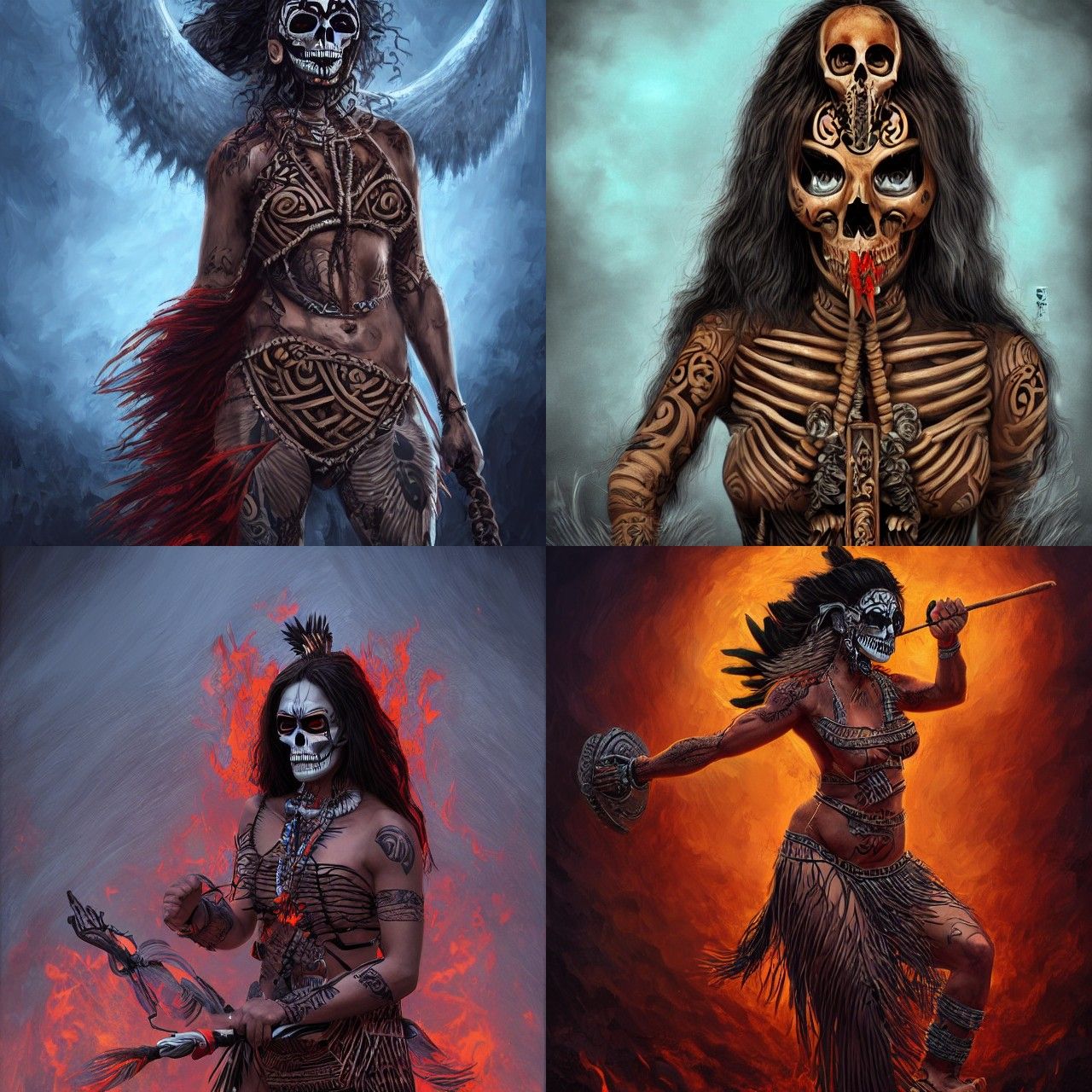 Hine-nui-te-pō: Maori Goddess of Death in Digital Art