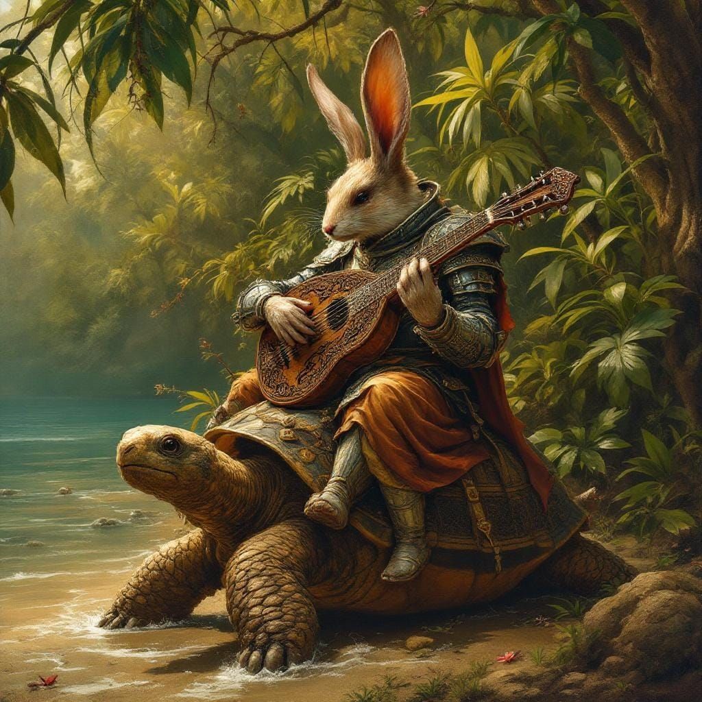 Medieval Rabbit Knight's Jungle Journey