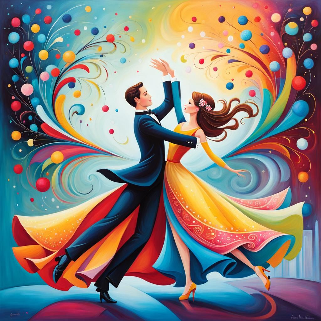 Austrian couple dancing at opera ball.