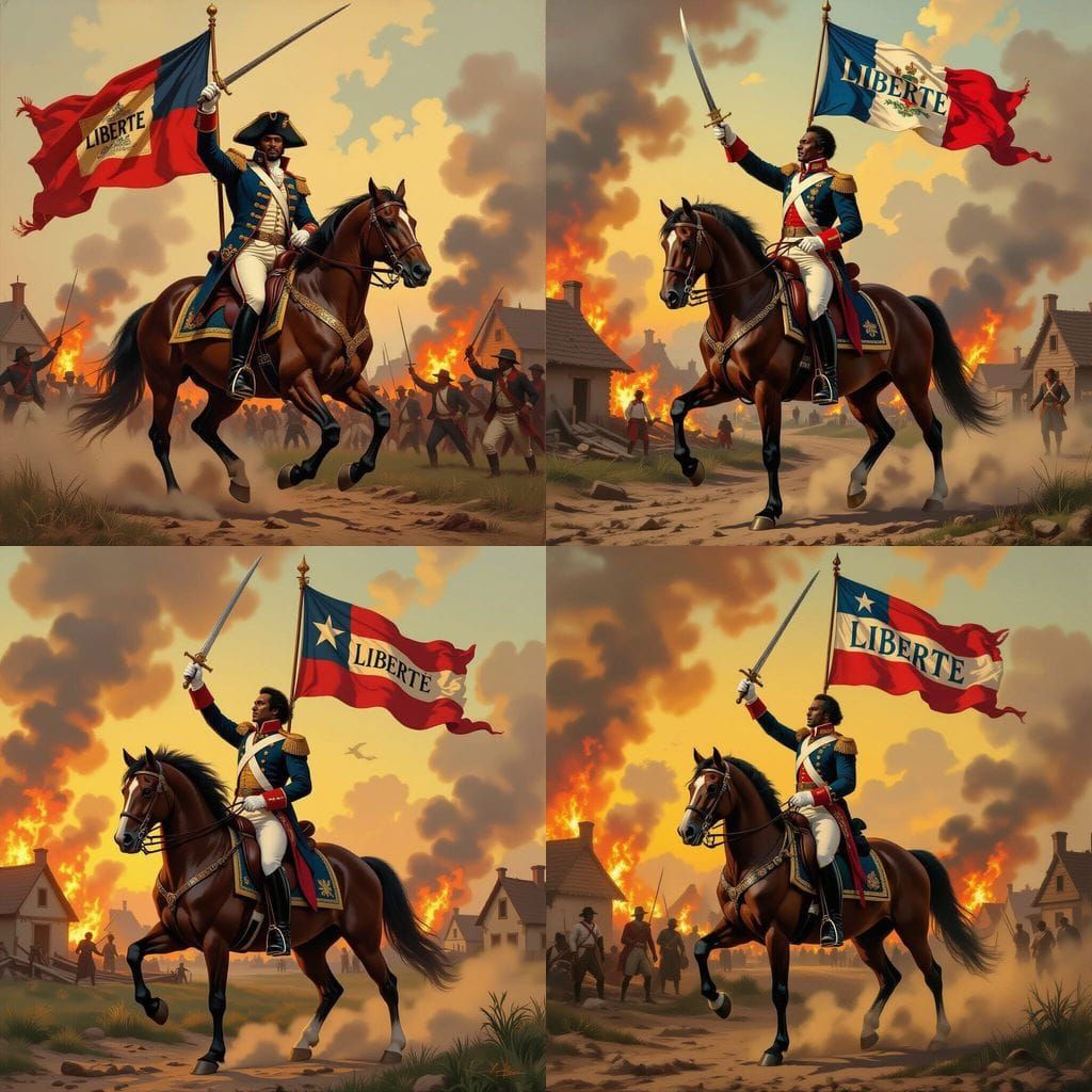 Toussaint Louverture Leading Troops, Digital Oil Painting