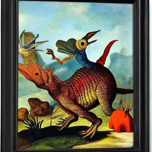 Surreal Rabbitesaurus Threat Inspired by Snyders and Miro