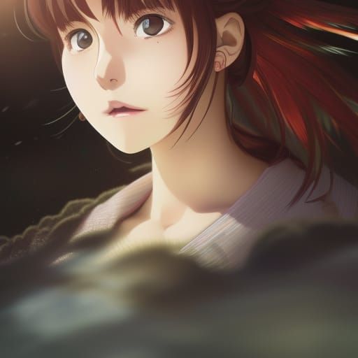 Anime Girl Portrait in Detailed Digital Art Style