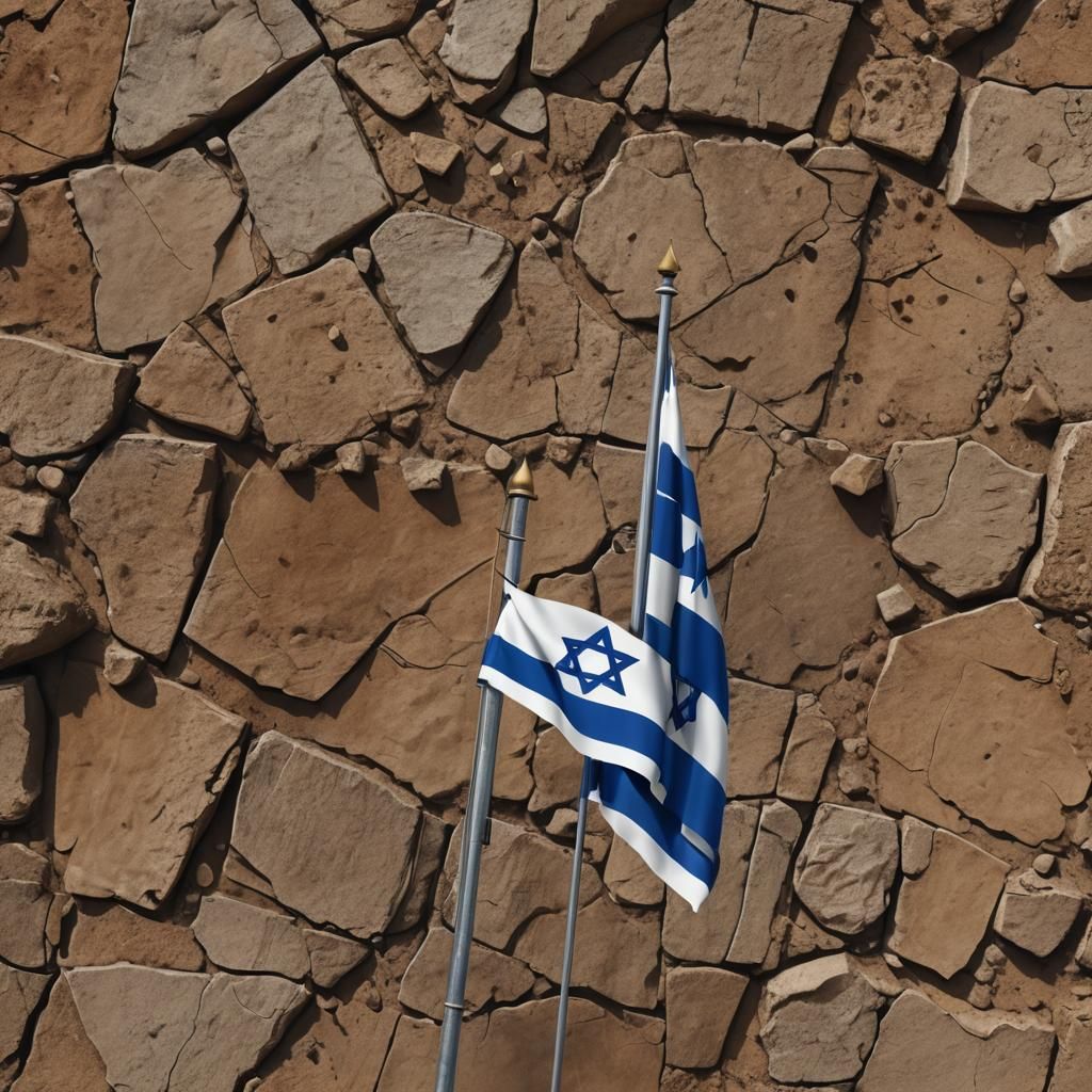 Detailed Matte Painting of Israel Flag