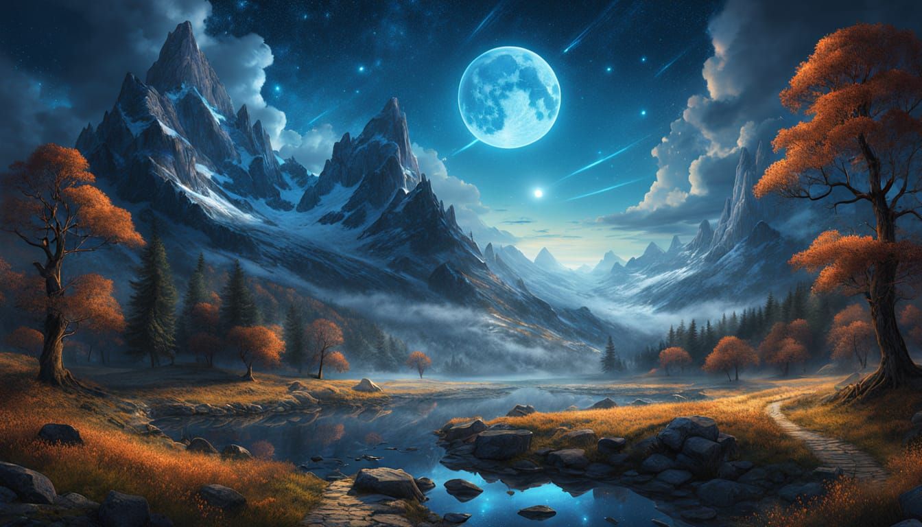 Majestic Hollow Oak Under Starry Skies