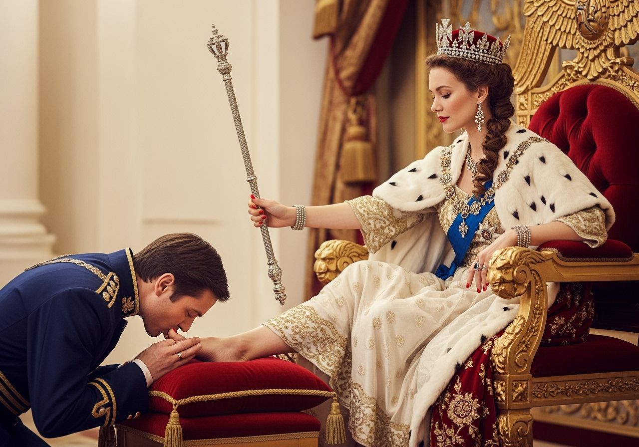 Opulent Tsarina on Throne in Fashion Photography Style