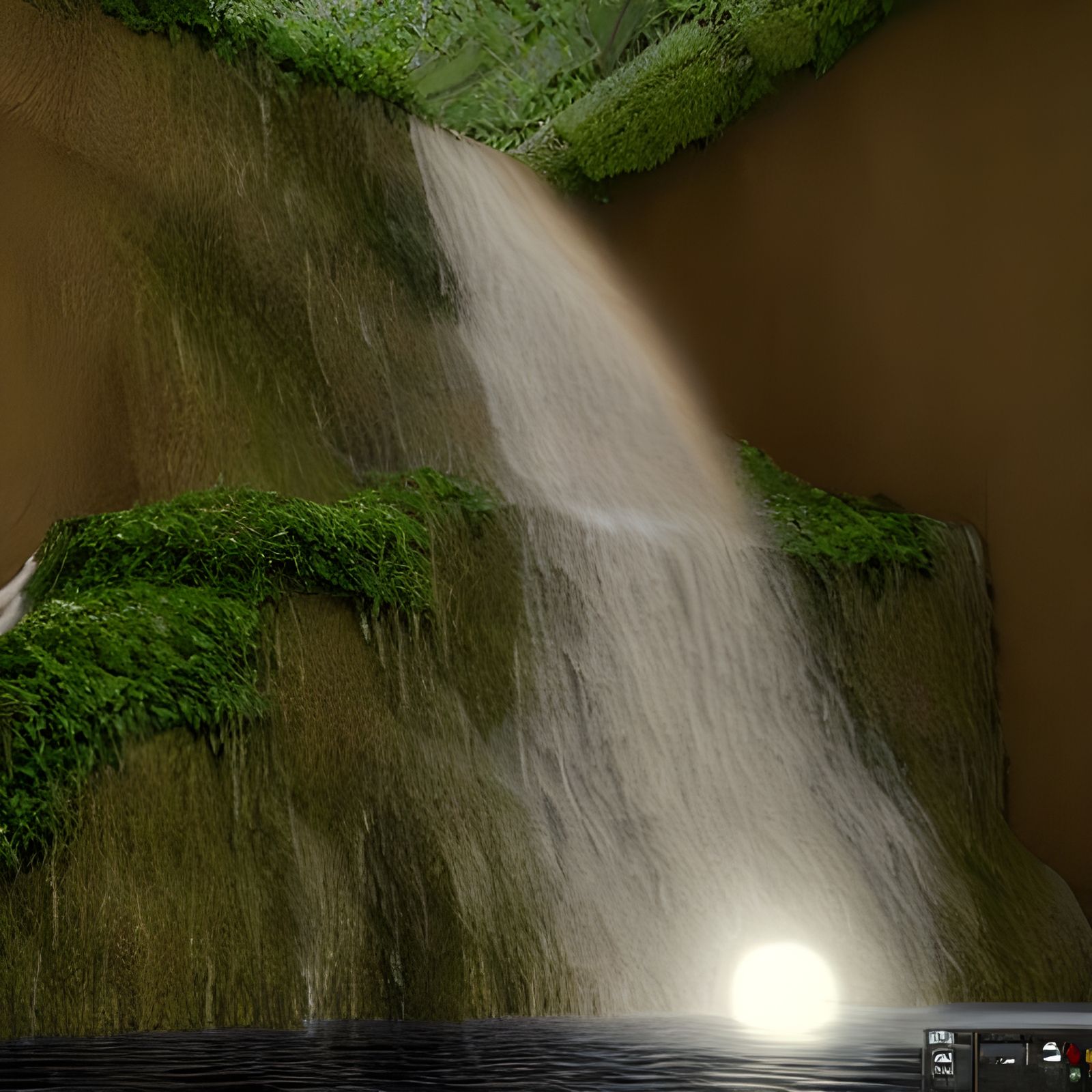 Waterfall Leaping to the Moon: 3D Unreal Engine Render
