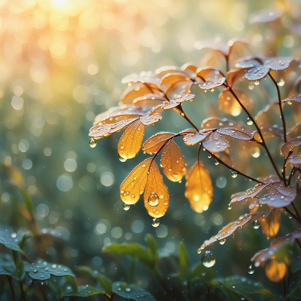 Dew-Kissed Tree at Dawn: An Impressionist Landscape