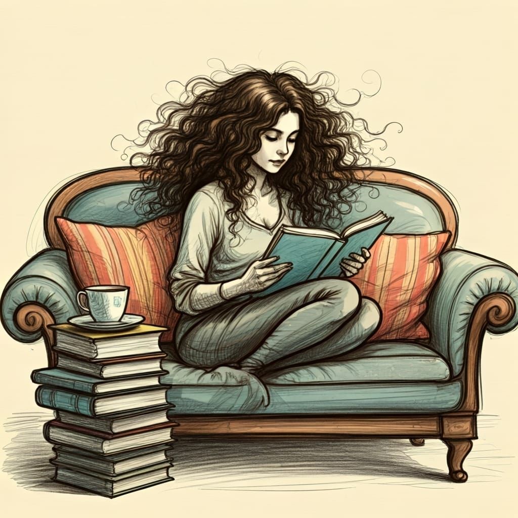 Hermione, reading on a lazy Sunday afternoon