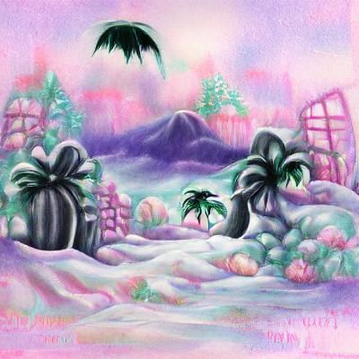 Pastel Goth Christmas in a Tropical Landscape