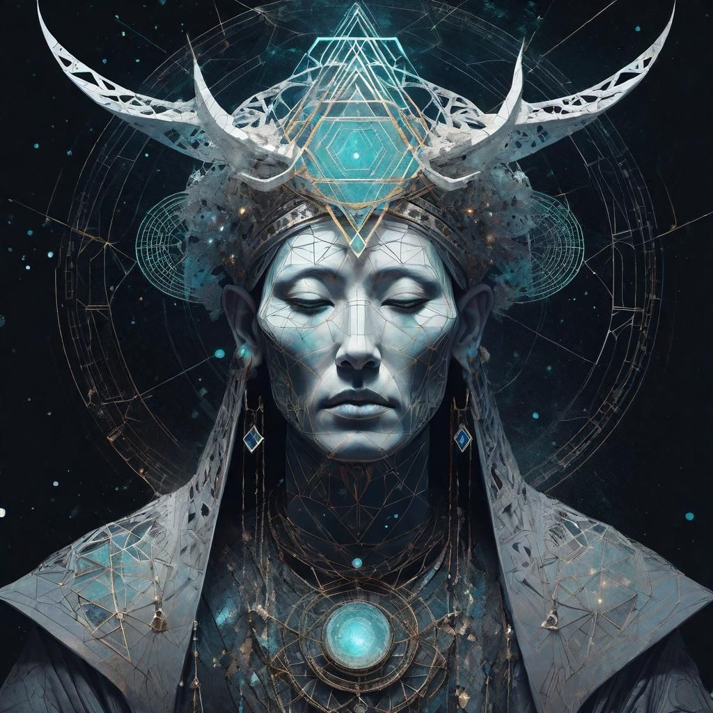 Ancient Celestial Sorcerer with Runic Incandescence