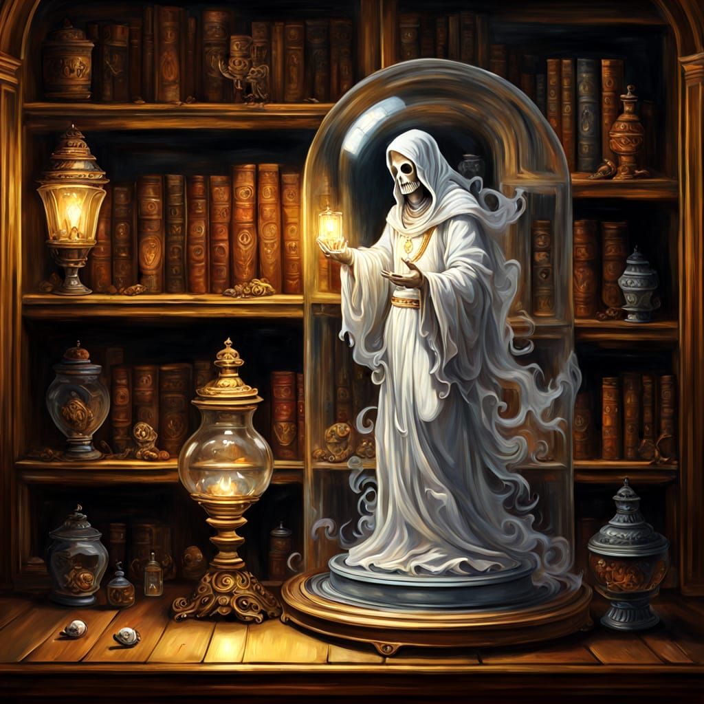 Baroque Library Ghosts in Glass Jars