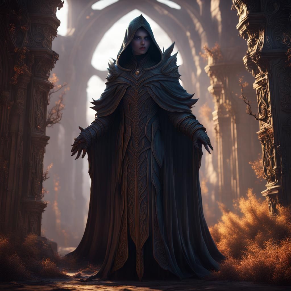 Fantastical Shadow Cloak in Detailed Matte Painting