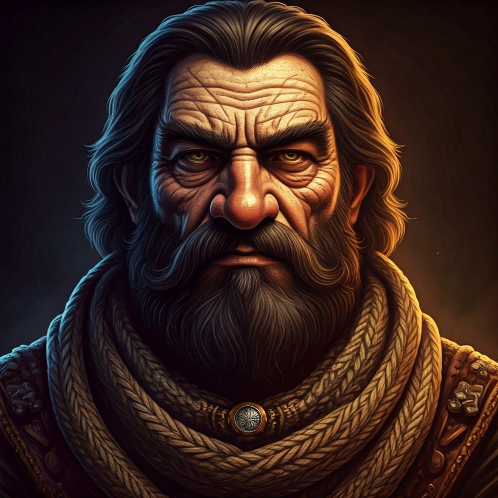 Sorcerer Dwarf in Baroque Fantasy Portrait