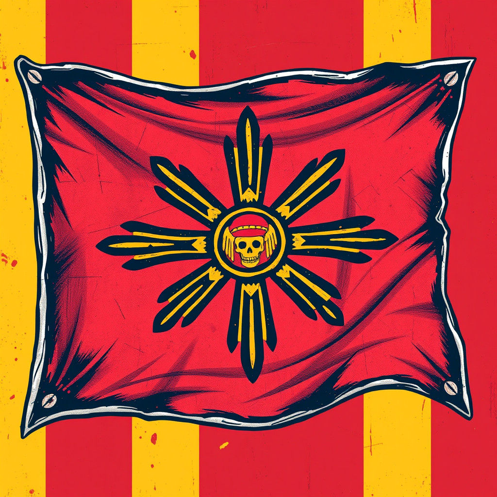 New Mexico Zia Symbol Pirate Flag Art