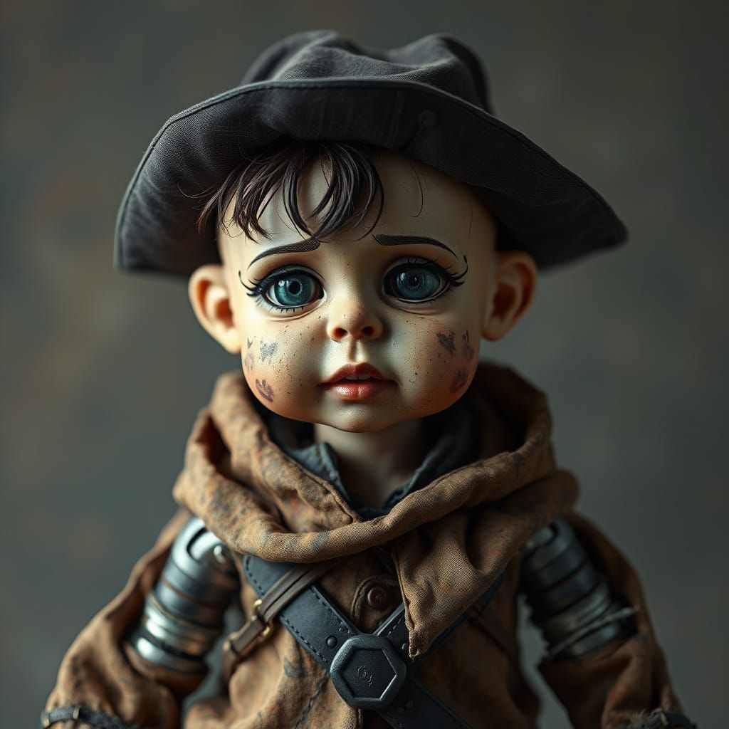 Cybernetic Outlaw Doll in Tattered Robes