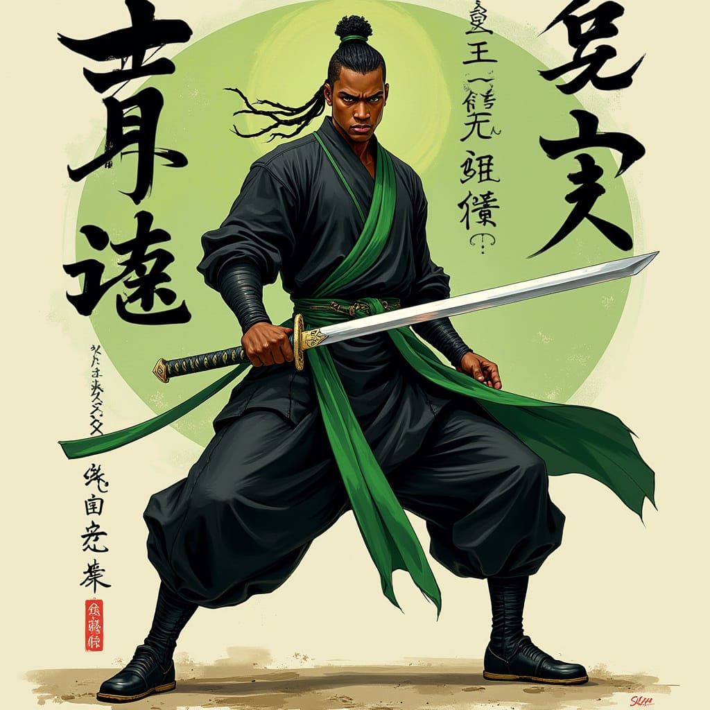 Modern Ninja Warrior with Ninjato Sword