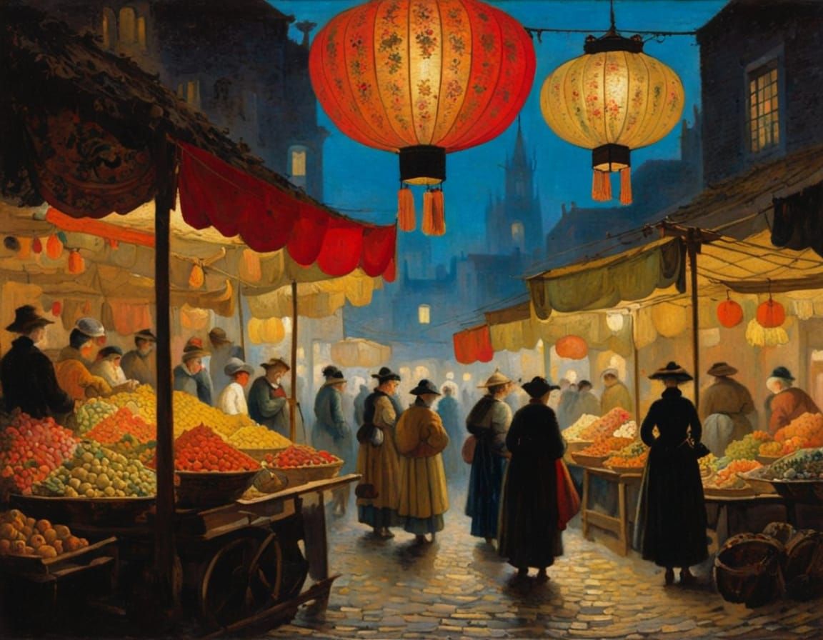 Exotic Night Bazaar in Whimsical Oriental Style