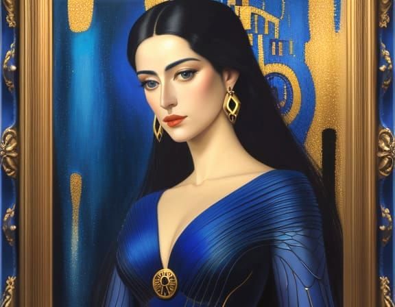 Cobalt C Woman in Klimt-Vargas Style
