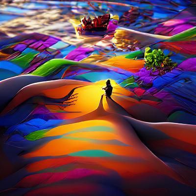 Abstract Art: Colorful Light and Shadow