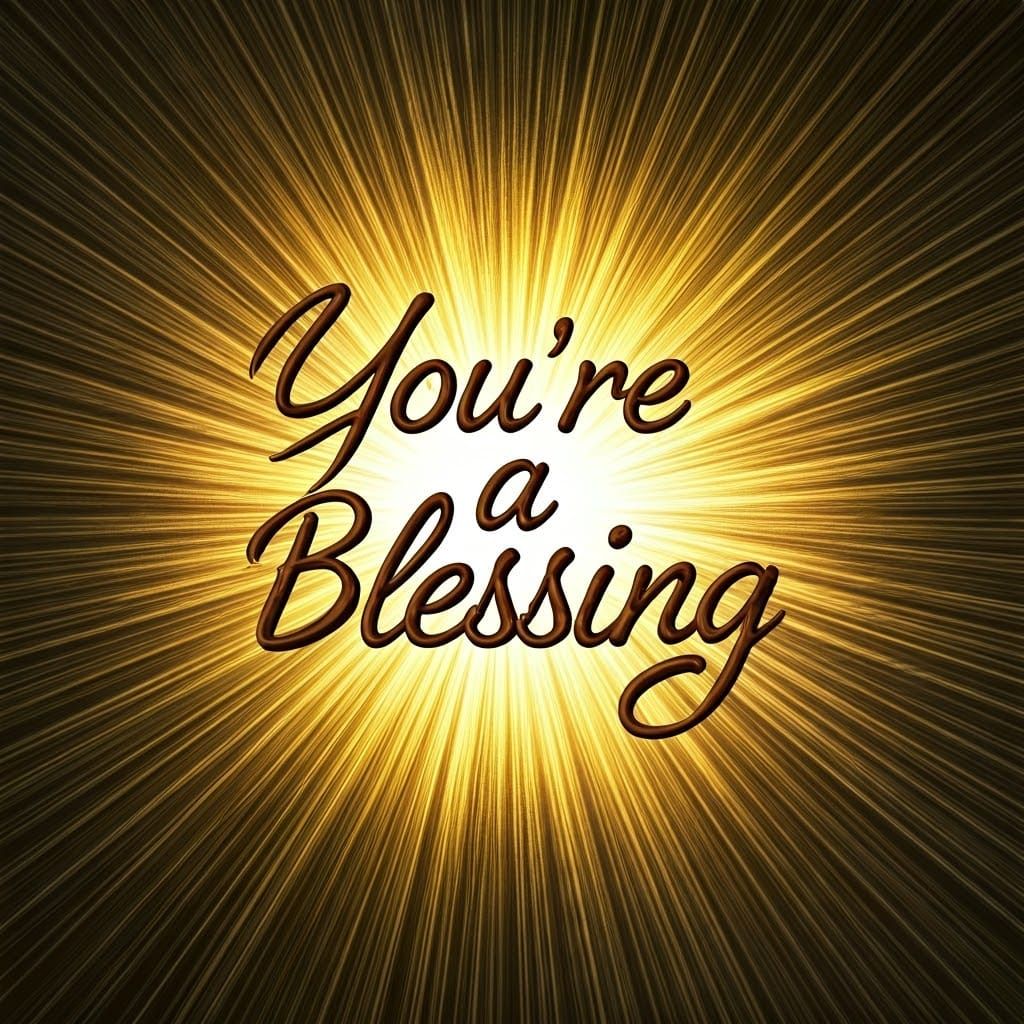 Illuminated 'You're A Blessing' with Golden Sun-rays