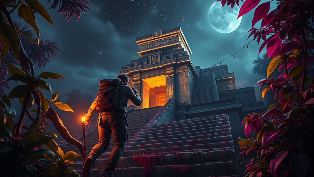 Lost Aztec Temple Discovered at Night