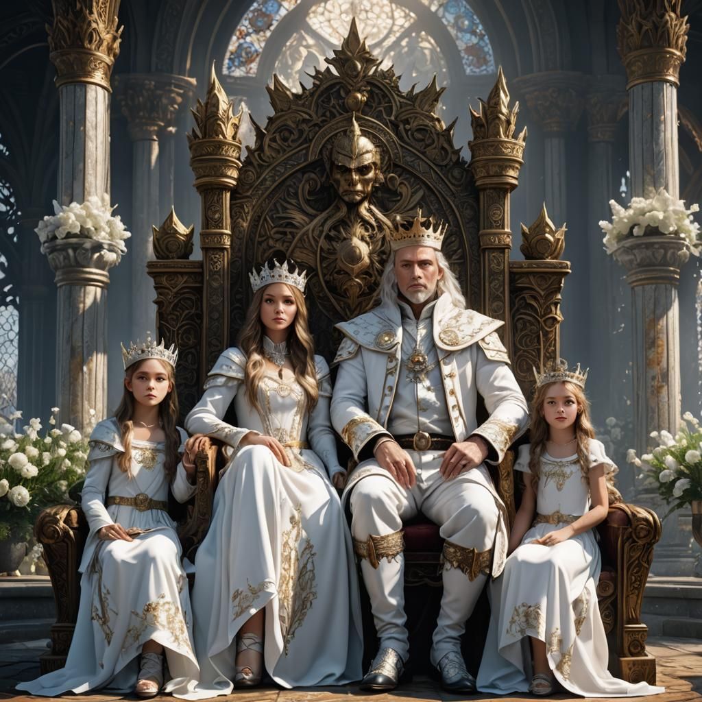 Elfish King and Daughters: Fantasy Concept Art