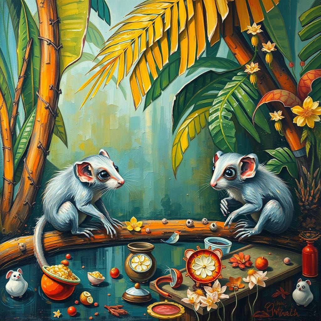 Rodents in a Vibrant Tropical Oasis
