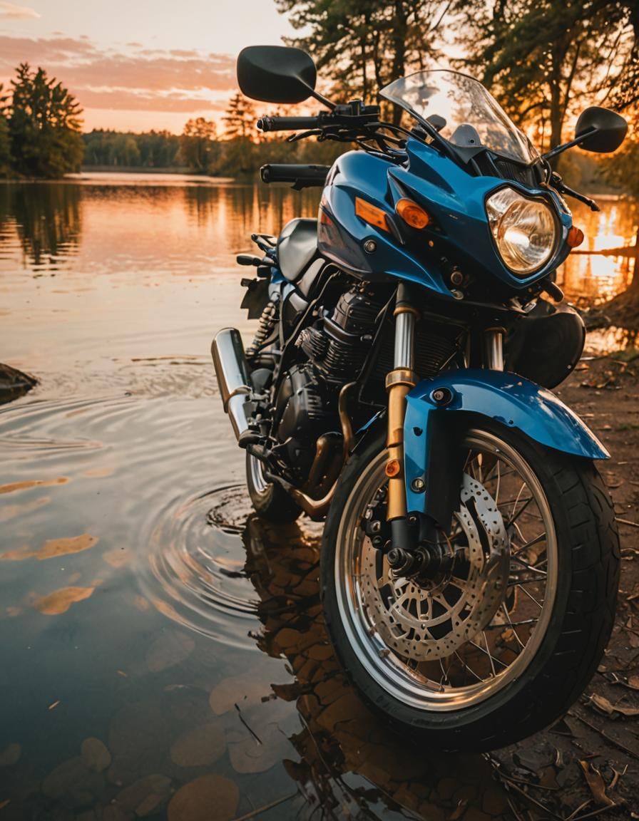 Suzuki K2 Motorcycle at Sunset: Automotive Photography