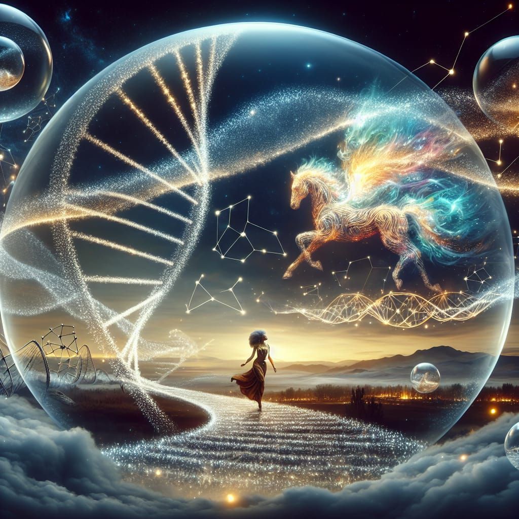 Ethereal Dreamworld Realm with Astral Pathway and Cosmic Hor...