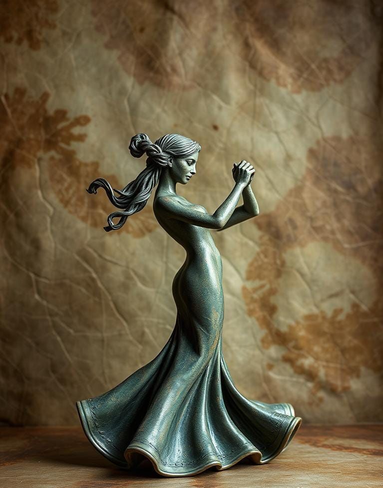 Dance of Joyous Sorrow: Embossed Ceramic Art