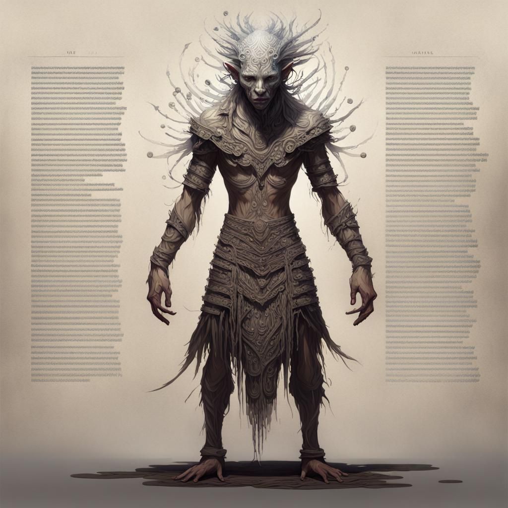 Dark Fantasy Book Creature in Hyperdetailed Style