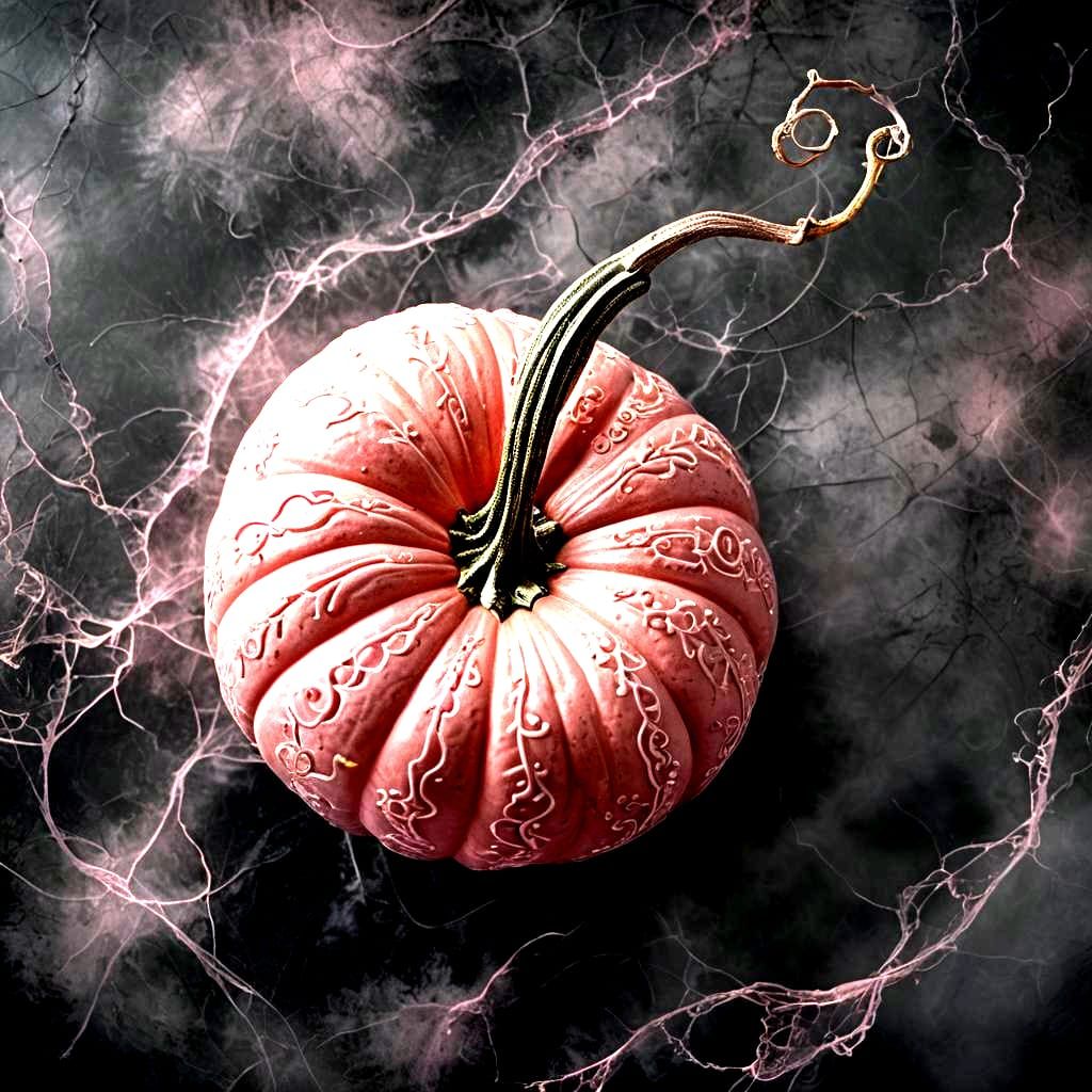 Girly Pink Pumpkin in Hyperrealistic Style