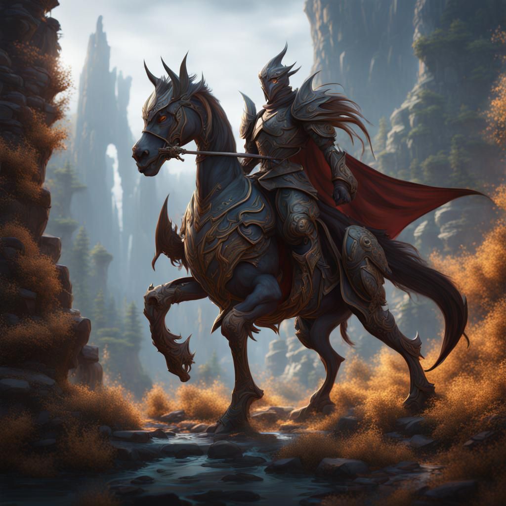 Detailed Dragoon Matte Painting in Deep Color