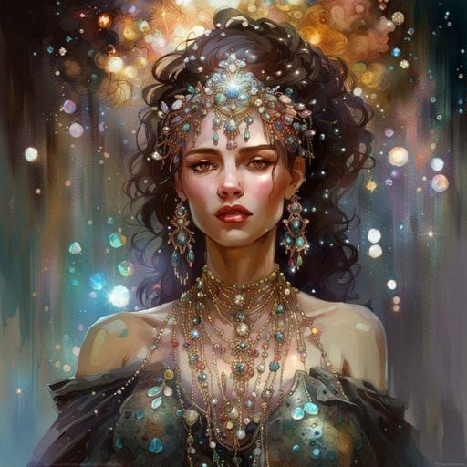 Jeweled Woman: Intricate Digital Fantasy Art