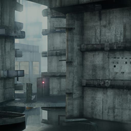 Detailed Concrete Fantasy Concept Art in Deep Color