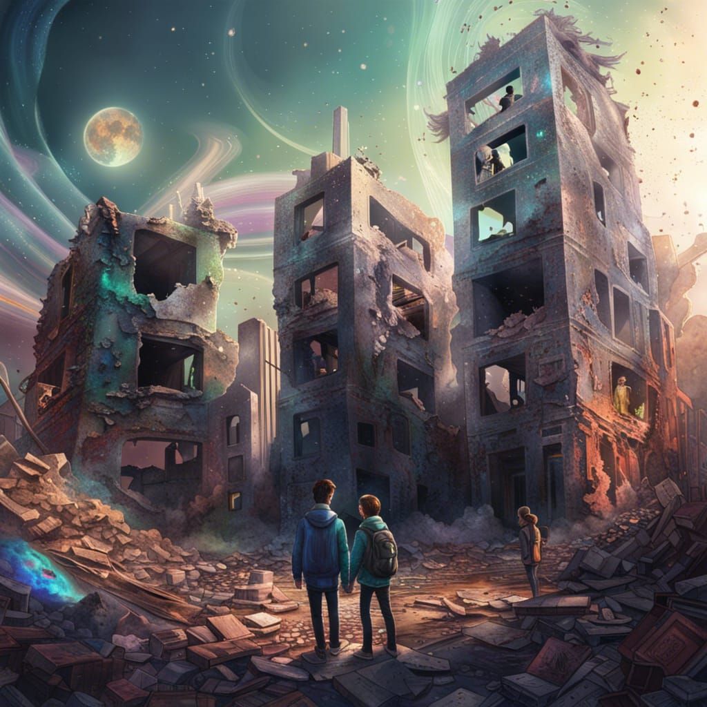 Family Explores Crumbling City Ruins in Astral Style