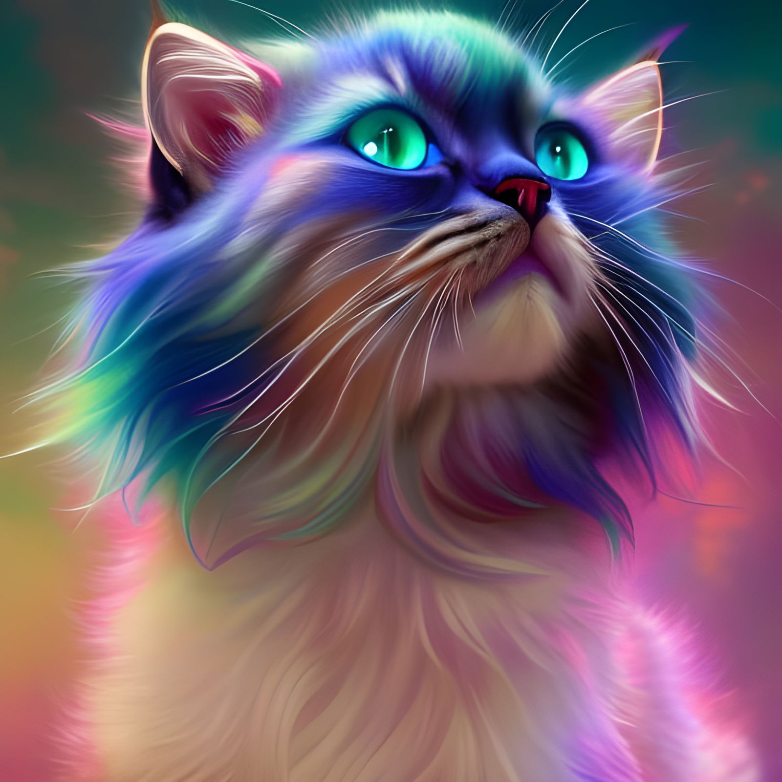 Elegant Persian Cat Portrait in Butterfly Ballgown