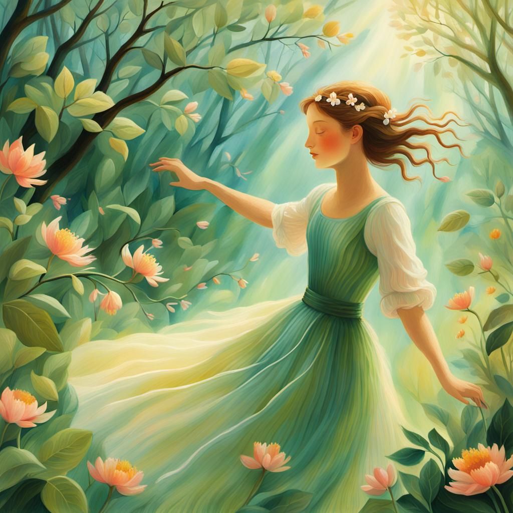 Sprite Dances in Glen: Artful Illustration