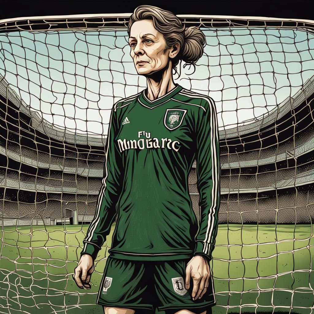 Minerva McGonagall as Soccer Player, Ornate Portrait